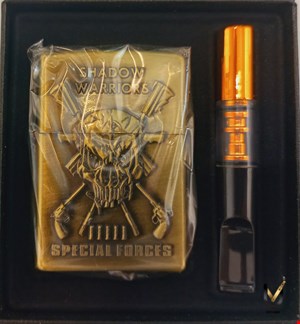 ست فندک بنزینی جعبه دار طرح Zippo ( فندک، چوب سیگار )