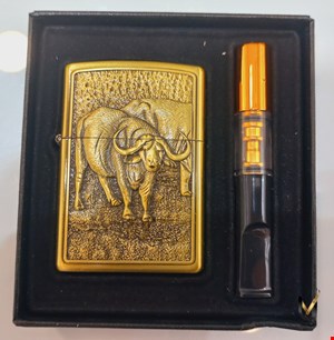 ست فندک بنزینی جعبه دار طرح Zippo ( فندک، چوب سیگار )