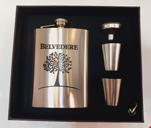 ست هیپ فلاسک 2 شات استیل طرح BELVEDERE